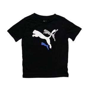 PUMA Boy's Black Graphic Short Sleeve Shirt Size 6